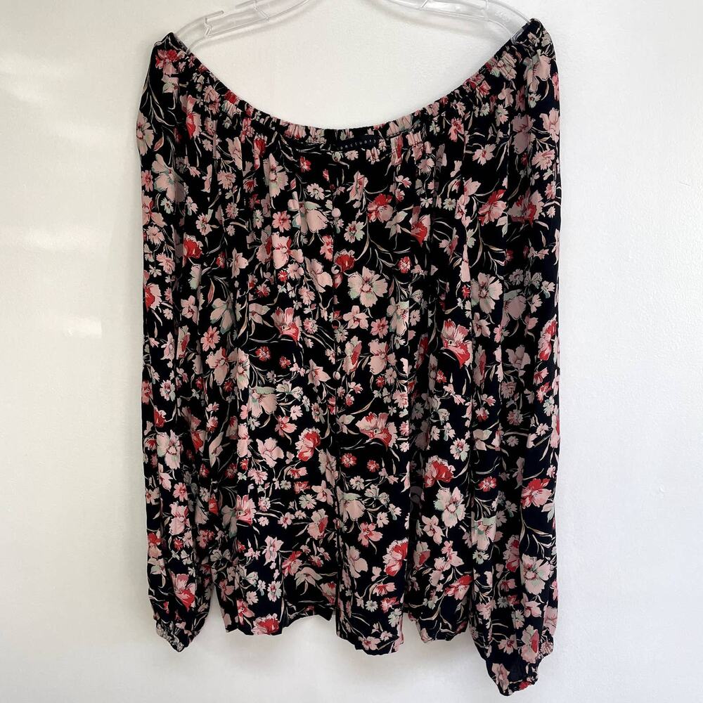 Sanctuary Over Shoulder Artificial Bloom Plus Size Blouse Sz 3X